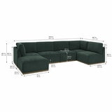 Henredon Murphy Green 6 Piece Modular Fabric Sofa