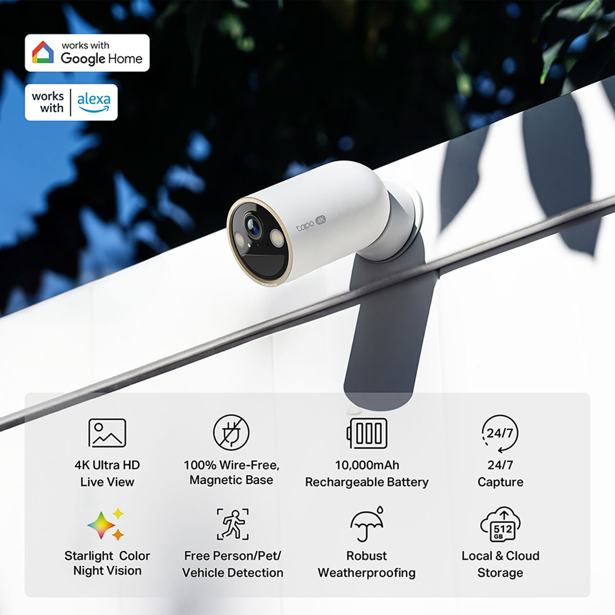 TP-Link Tapo C460KIT 4K 8MP Solar-Powered Security Camera Kit - 2 Pack