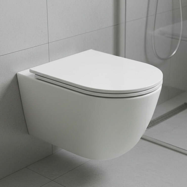 Tavistock Curve Wall Hung Toilet With Pan And Slim Seat Tavistock Curve Wall Hung Toilet With Pan And Slim Seat