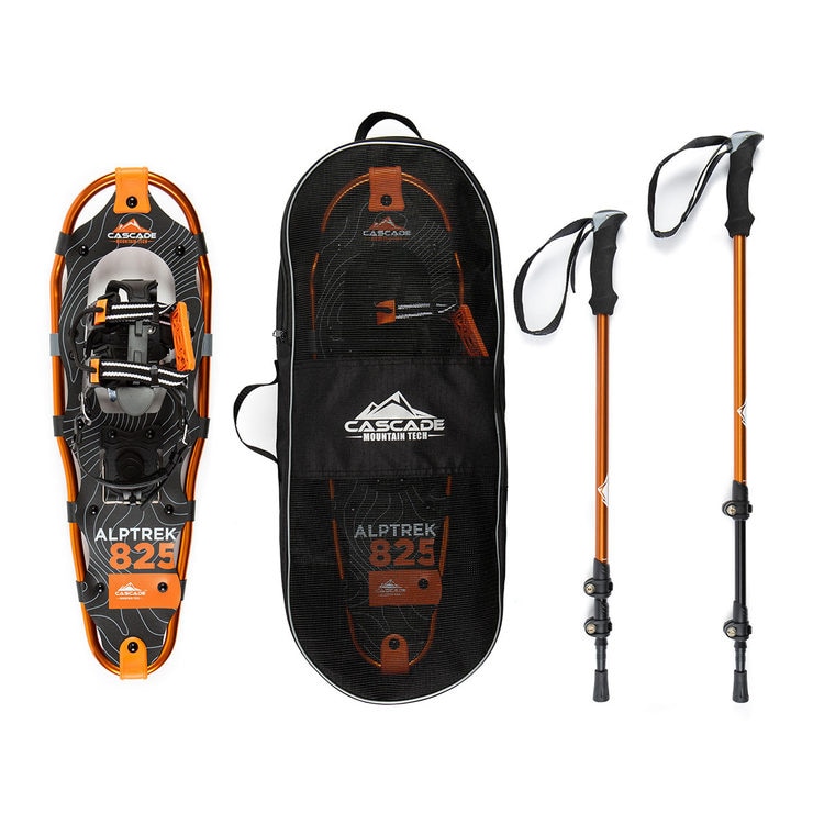 Cascade Mountain Tech Snowshoe Kit with Poles in 3 Sizes Costco UK
