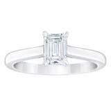 1.00 cwt Emerald Cut DIamond Solitaire Ring, Platinum