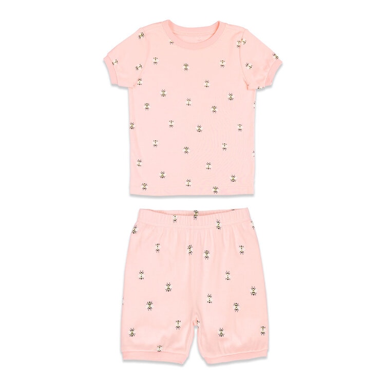Pekkle Summer Pyjama 4 Piece Set in Daisy & Bees, 3 Years