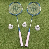 Lifestyle image showing the two included rackets and shuttlecocks Lifestyle image showing the two included rackets and shuttlecocks