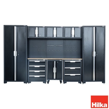 Hilka Garage Pro+ 24 Gauge Steel 9 Piece Cabinet Set