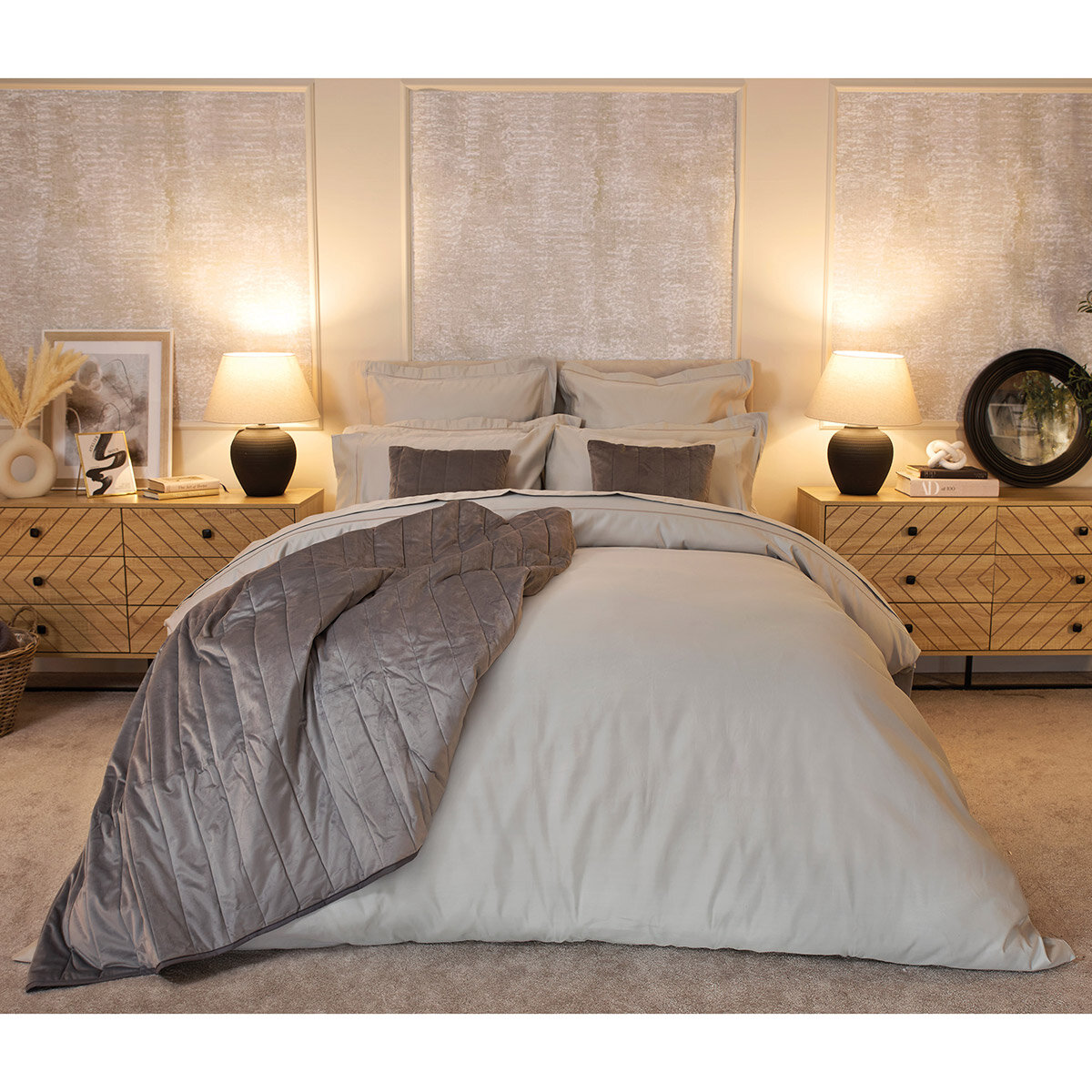 Belledorm Pure Egyptian Cotton Sateen 1000 Thread Count Duvet Cover in 4 sizes, Platinum