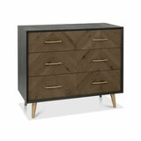 Bentley Designs Sienna Fumed Oak & Peppercorn 3 Drawer Chest of Drawers