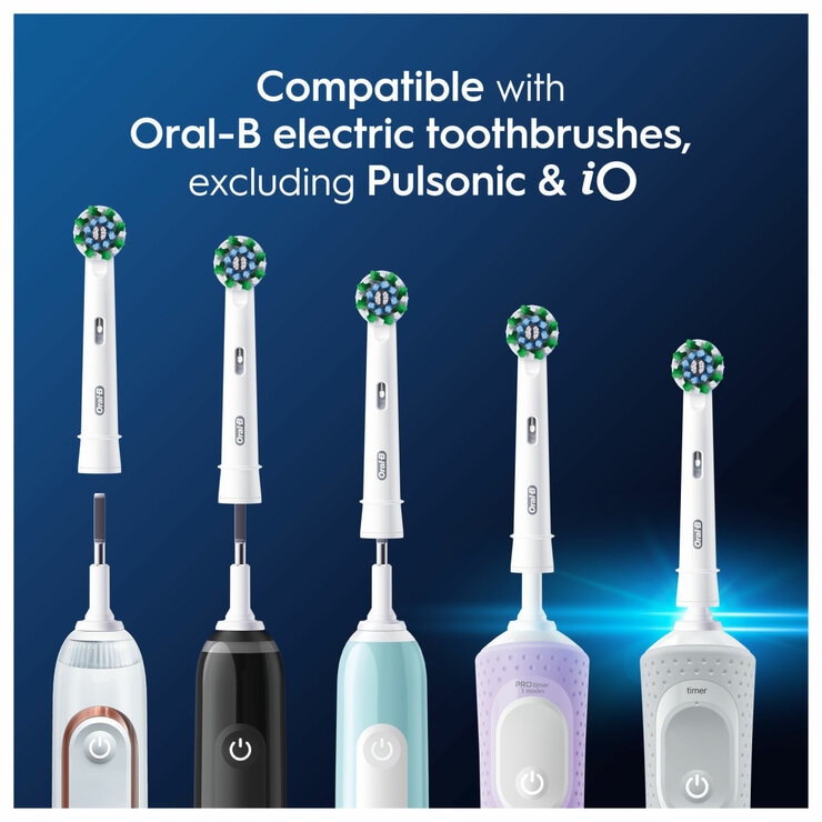 Compatible with Oral B electric toothbrushes excluding Pulsonic & iO