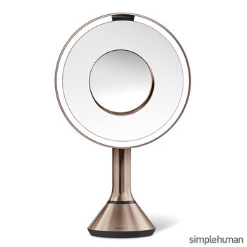simplehuman 8” Round Magnification Sensor Mirror Rose Gold, ST3209
