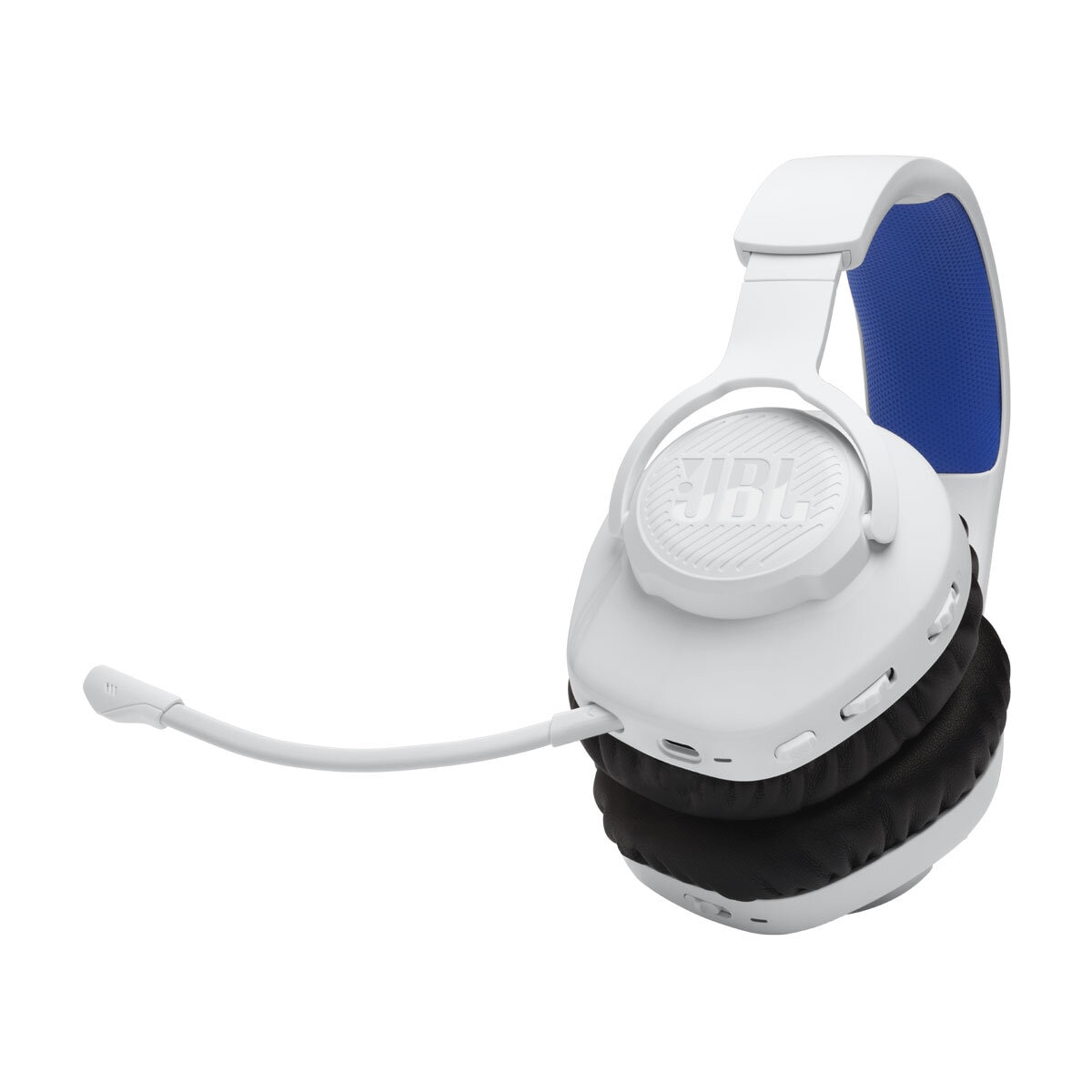 JBL Quantum 360P Wireless Headset for PS4, PS5, Xbox, PC, Switch in White & Blue