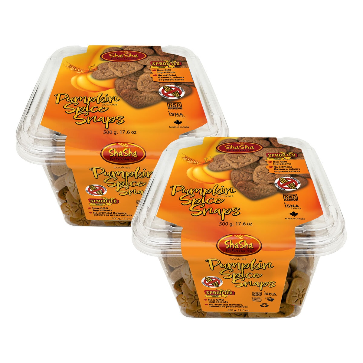 ShaSha Pumpkin Spice Snaps, 2 x 500g