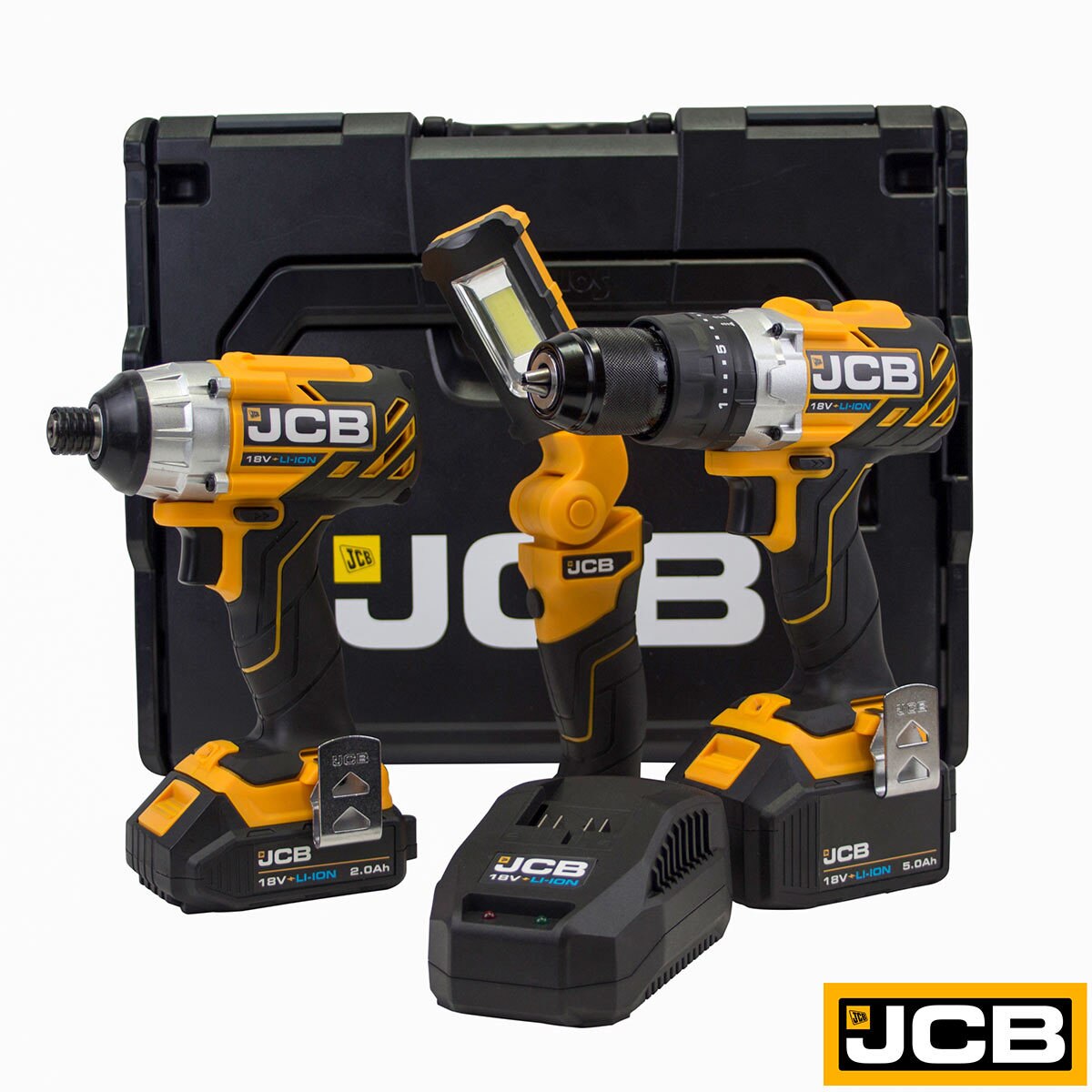 JCB Tools Professional 18V Brushless Combi Drill and Impact Driver Kit