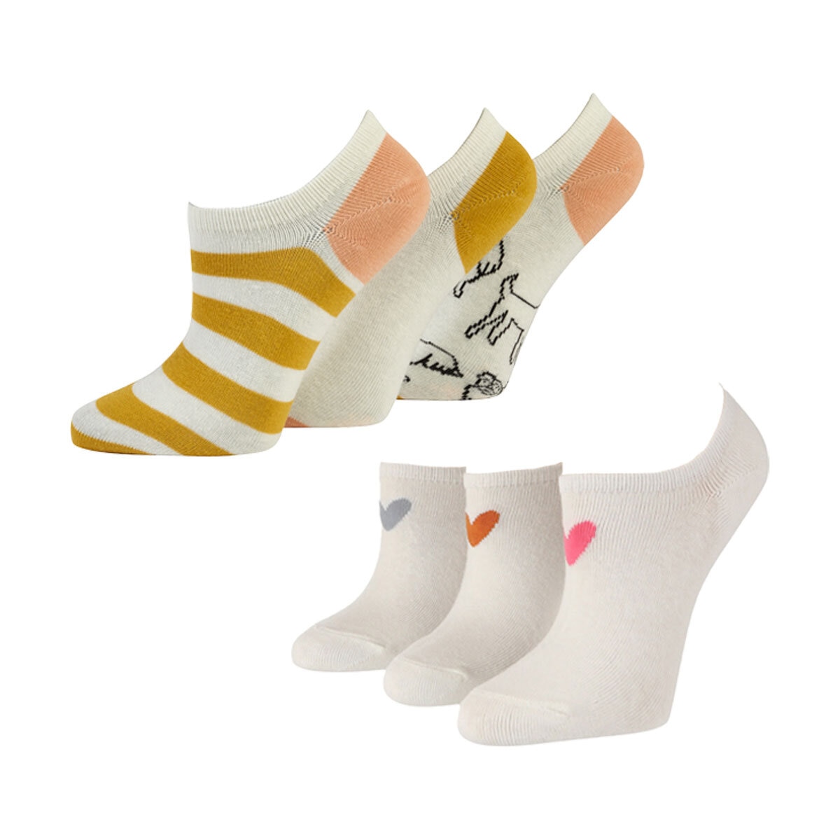 Caroline Gardener Ladies Trainer Sock, 6 Pack