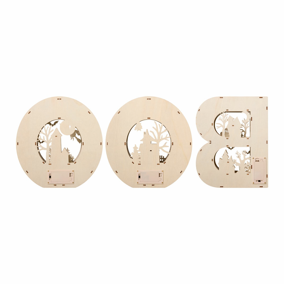 Light Up Wooden BOO Letters - Set of 3 Light Up Wooden BOO Letters - Set of 3