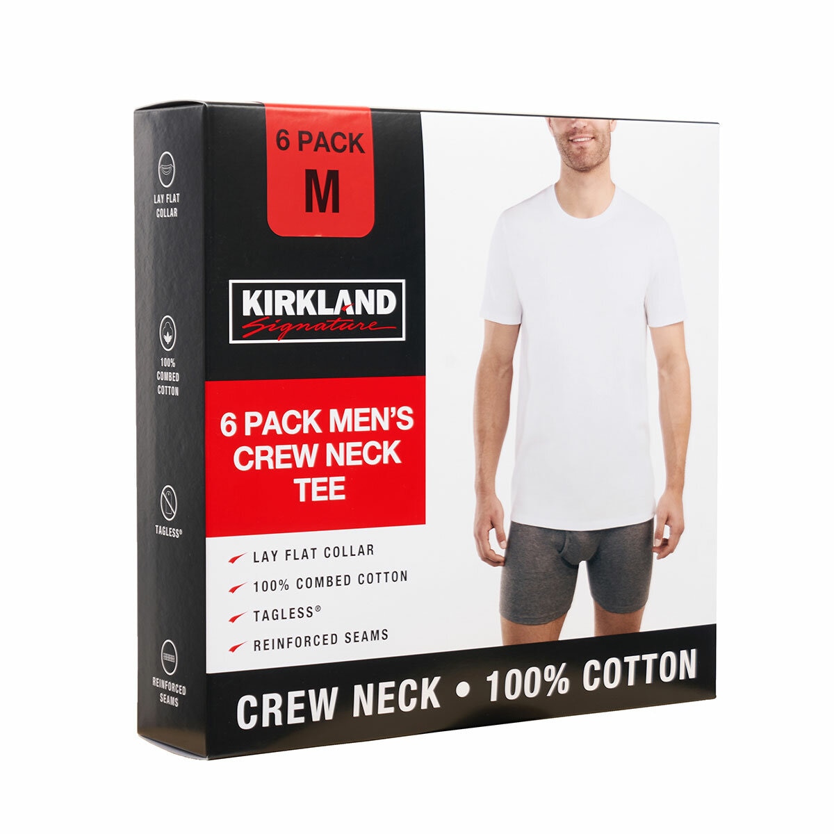 Kirkland Signature Men's Cotton Crewneck T-Shirt, 6 Pack