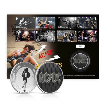 AD/DC Stamps & Medal Cover Live Wires from Royal Mail®