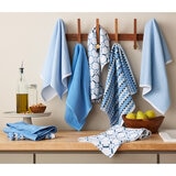 KitchenAid Printed Kitchen Towels Set 8 Pack in Blue