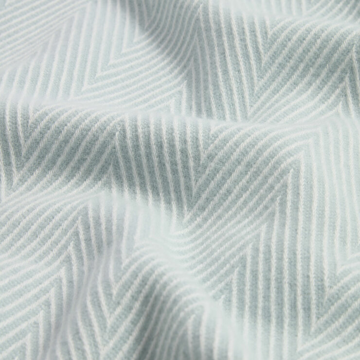 Osprey London Blue Herringbone Fringed Throw, 140 x 190 cm