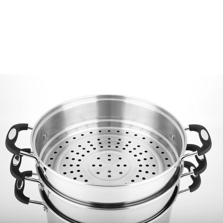 Linkfair Stainless Steel Stockpot with 2 Steamers, 16.1L Costco UK