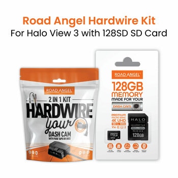 Road Angel Hardwiring Kit for Halo View 3 with 128GB SD Card