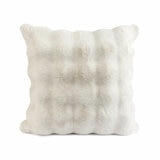 House & Home Faux Fur Bubble Cushion in White, 50 x 50 cm