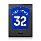 Jarred Branthwaite Signed Framed Everton Football Shirt in 2 Options: White or Black Mount
