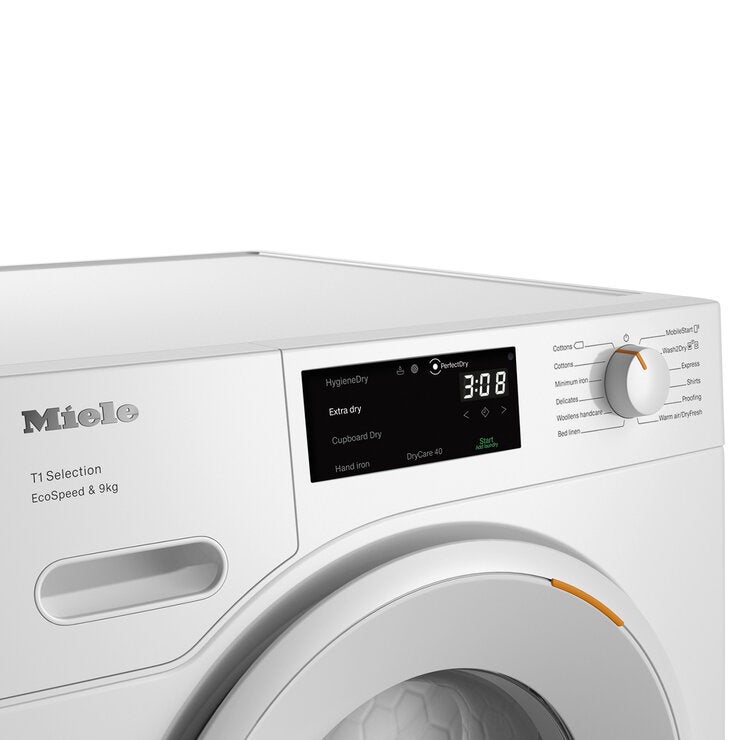 Miele TSD643WP, 9kg Heat Pump Tumble Dryer, A+++ Rated in White