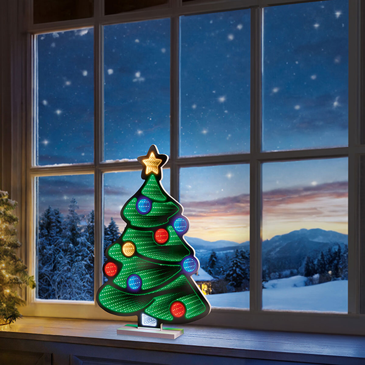 Premier 60cm standing Christmas Tree double sided Infinity Mirror