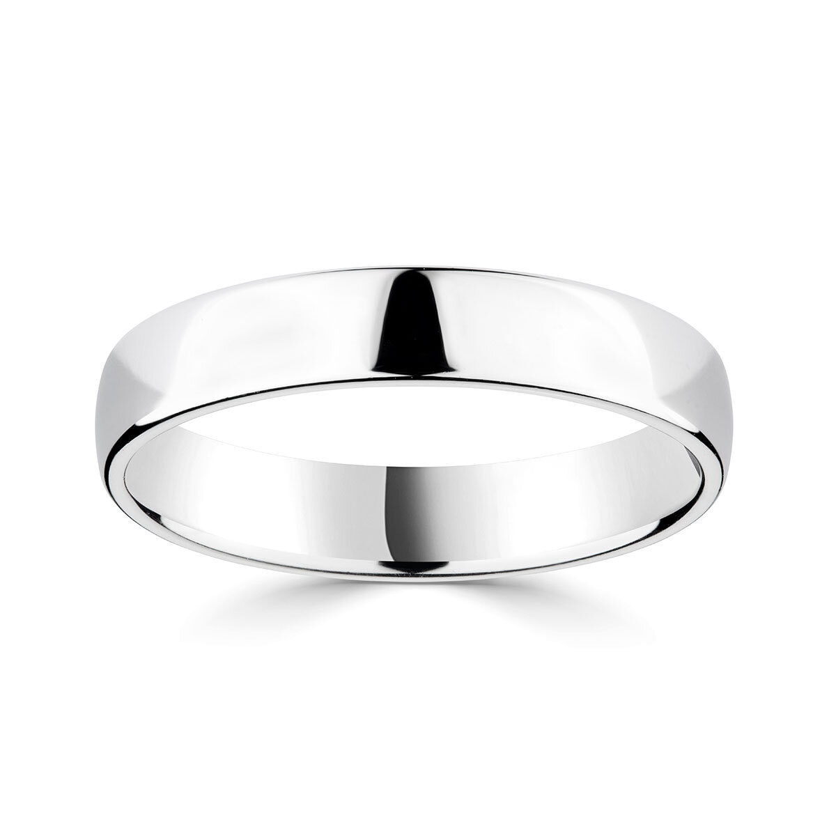 4.0mm Basic Light Court Wedding band. Platinum