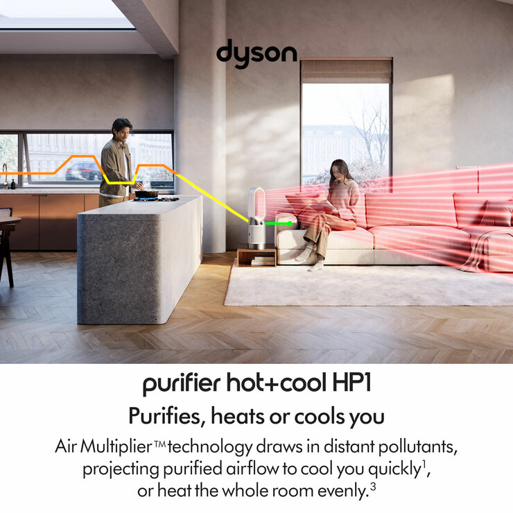 Lifestyle image of Dyson Purifier Hot+Cool HP1 Purifying Fan Heater with Air Multiplier technology