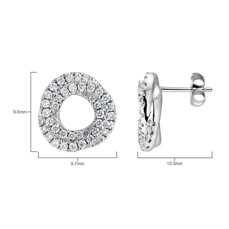 0.35ctw Round Brilliant Diamond Knot Stud Earrings, 18ct White Gold 0.35ctw Round Brilliant Diamond Knot Stud Earrings, 18ct White Gold