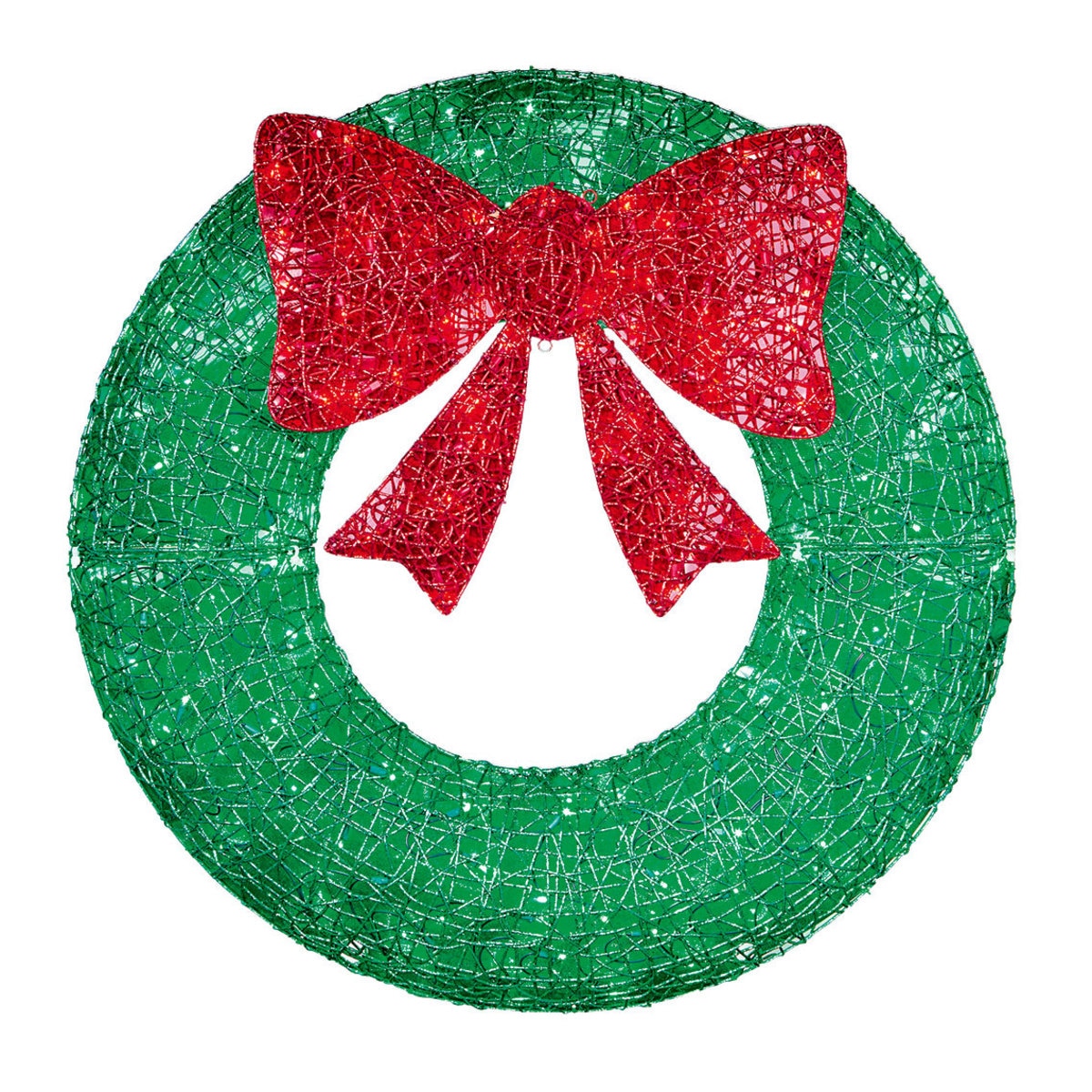 LED Glittering wreath on white background