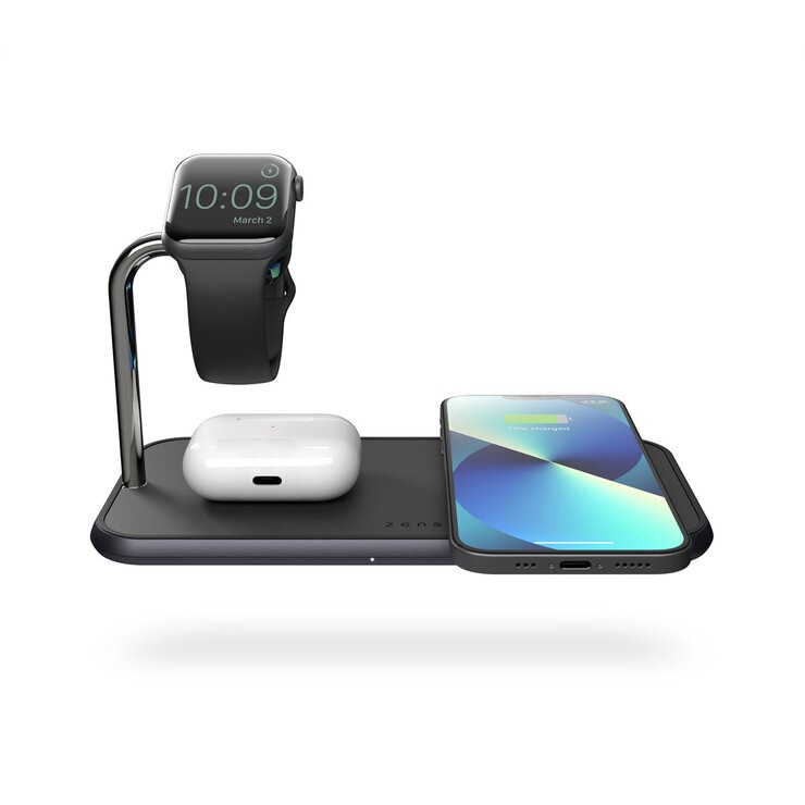 Zens Aluminium Dual and Watch 3 in 1 Wireless Charger - Black Zens Aluminium Dual and Watch 3 in 1 Wireless Charger - Black
