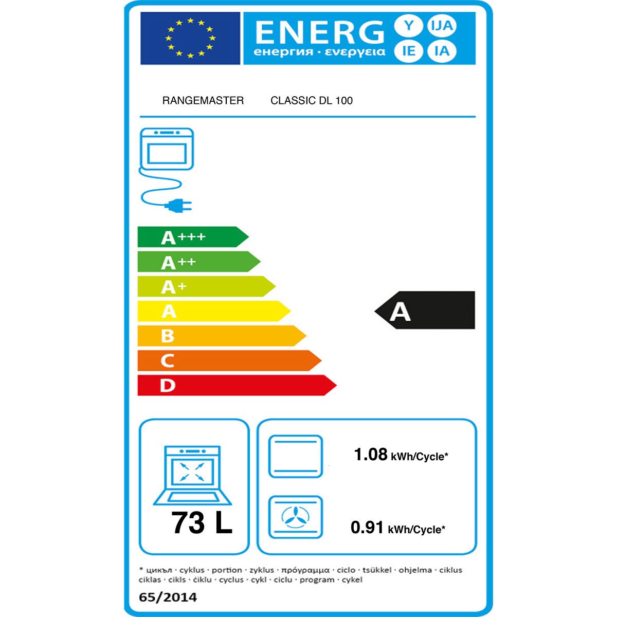 Rangemaster CDL100EIBL/C Induction Range Cooker, A Rated in Black