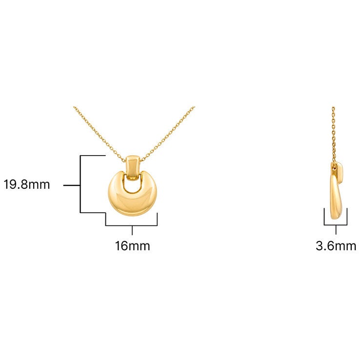 14ct Yellow Gold Plain Circle Drop Pendant 14ct Yellow Gold Plain Circle Drop Pendant