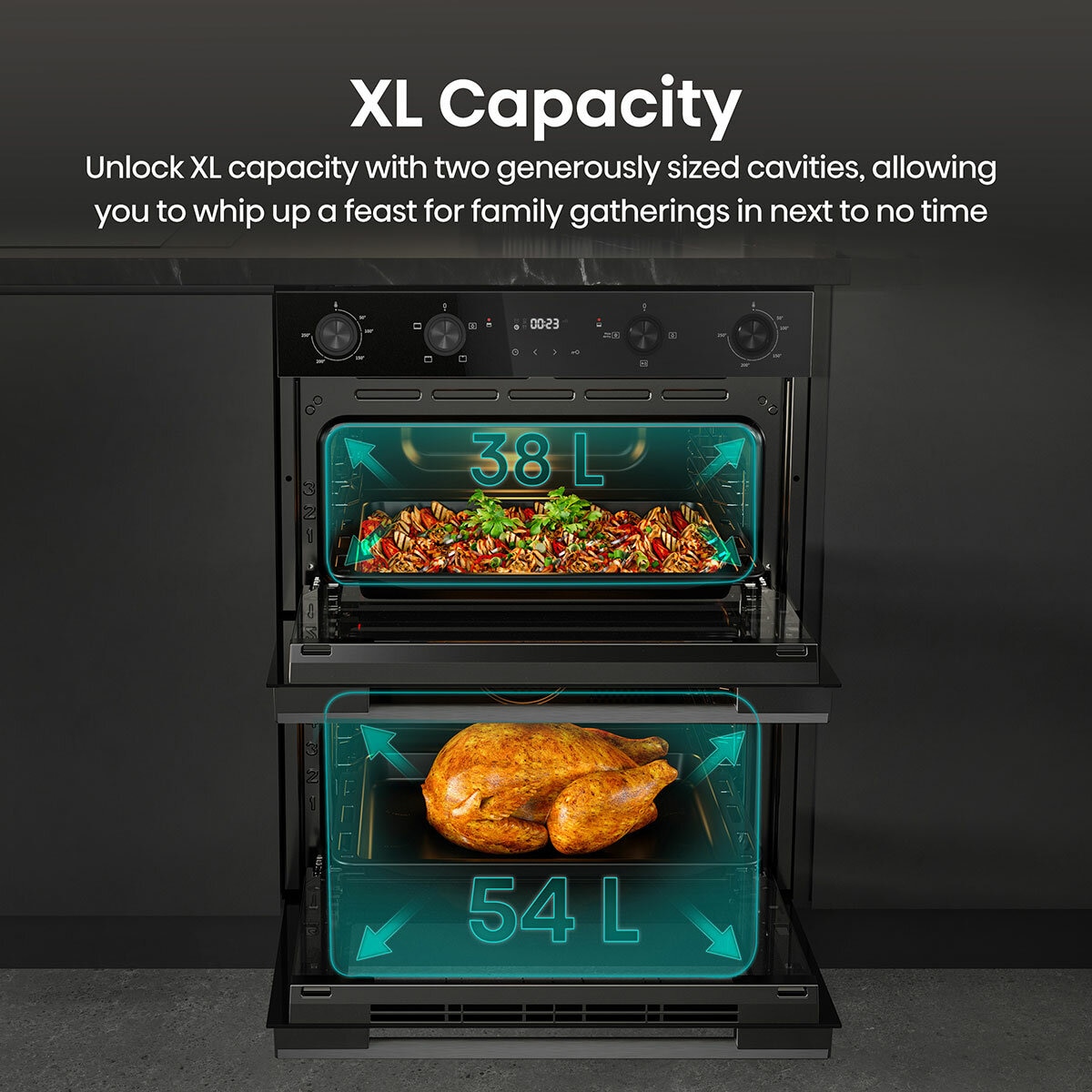 Hisense Hi6 BUD714221CDBG Electric Built-Under Double Oven, A Rated in Black