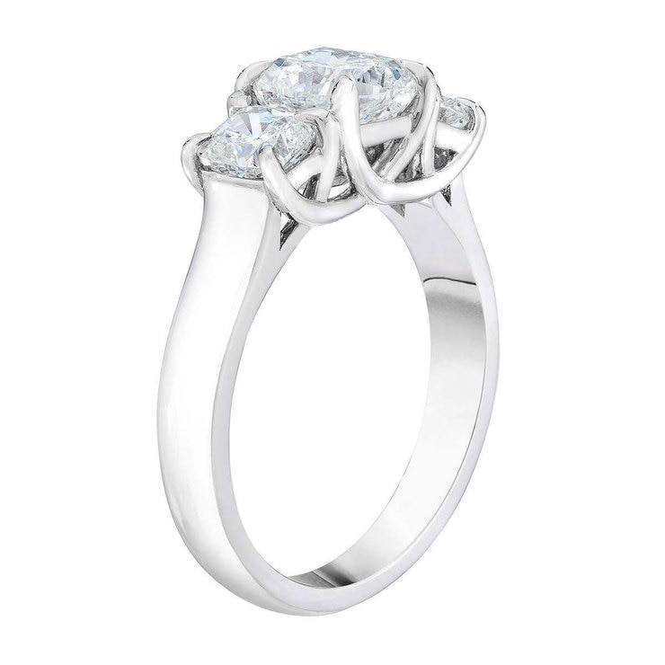 4.53ctw Cushion Cut Diamond 3 Stone Ring, Platinum Costco UK