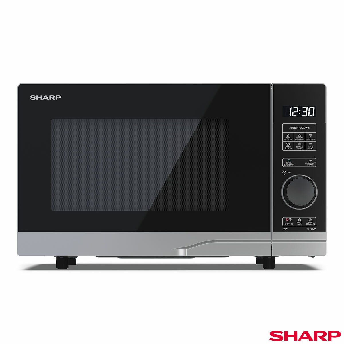 Front Profile of Sharp Compact 20 Litre 700W Solo Digital Microwave Front Profile of Sharp Compact 20 Litre 700W Solo Digital Microwave