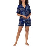 DKNY Ladies Notch Collar 3 Piece PJ Set in Animal Print