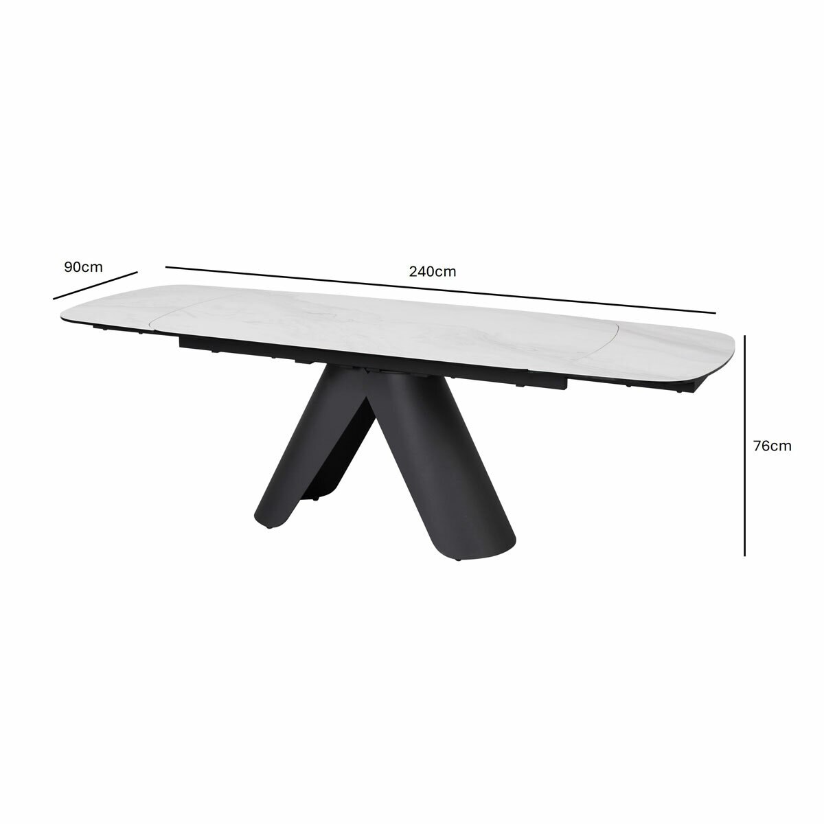 Indus Valley Capri Ceramic Extending Dining Table + 6 Green Chairs, Seats 6-8