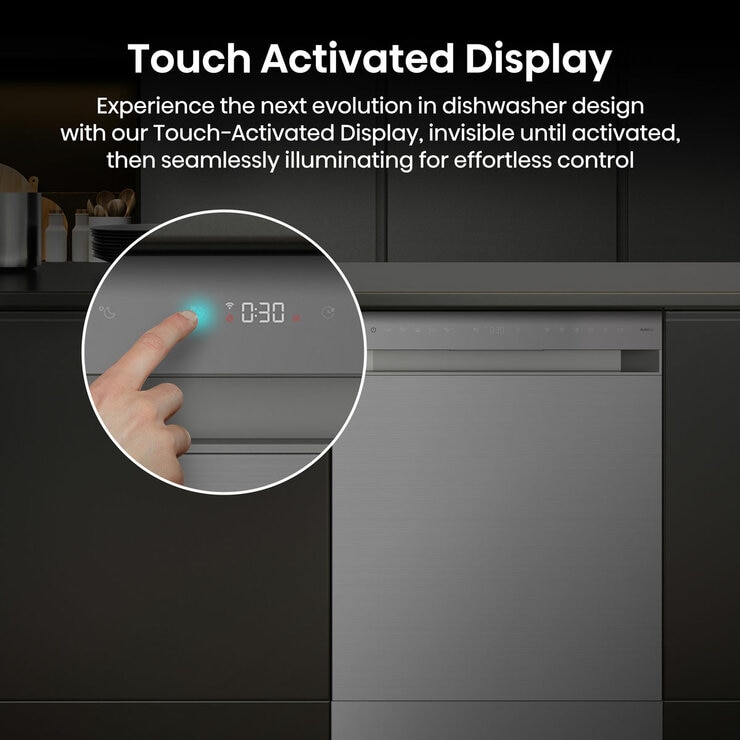 Hisense HS673A90XUK, 16 Place Settings Dishwasher, A Rated in Silver