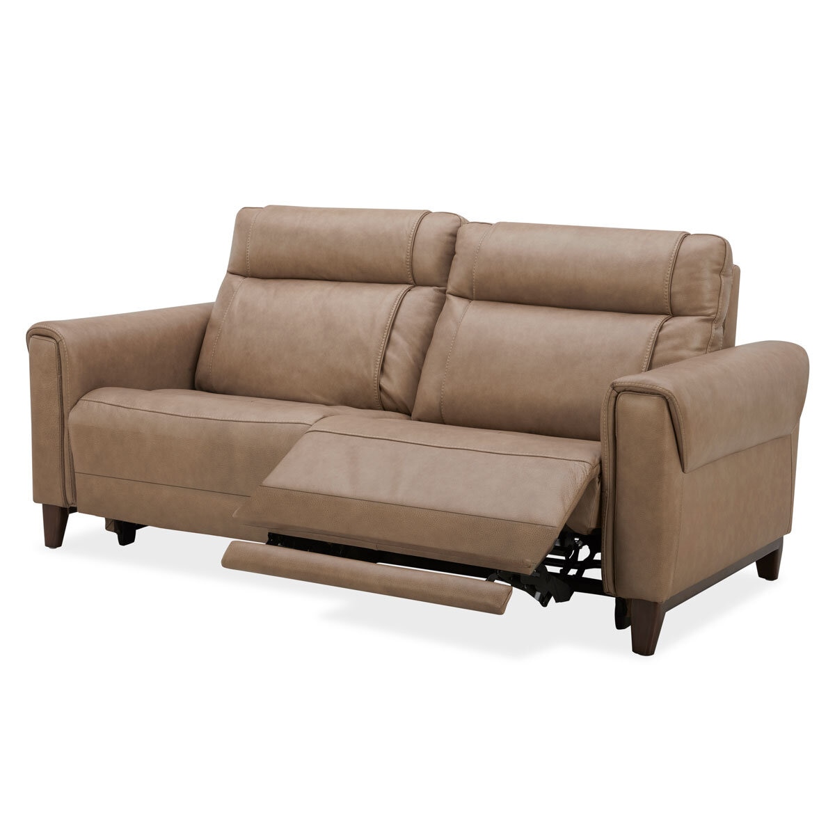 Aiden & Ivy Spencer Brown Leather Power Reclining Large 2 Seater Sofa