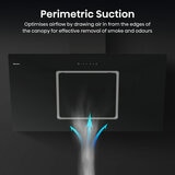 Hisense Hi6 CH10IN14BBUK 100cm Chimney Cooker Hood, A Rated in Black Glass