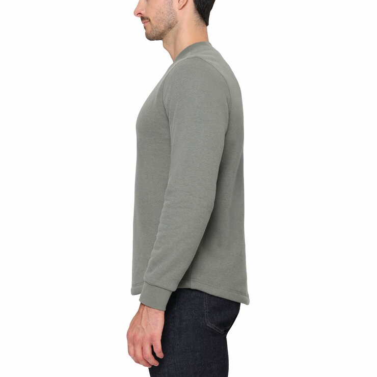 BC Clothing Men's Waffle Crew Sweater in Green BC Clothing Men's Waffle Crew Sweater in Green