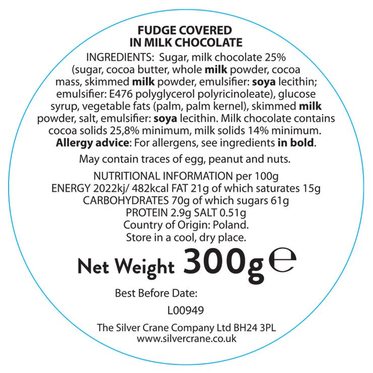 Silver Crane Christmas Nutcracker Fudge Tin Purple, 300g Silver Crane Christmas Nutcracker Fudge Tin Purple, 300g