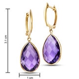 Amethyst Earrings, 14ct Yellow Gold