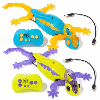 HEX BOTS Wall Crawler Chameleon, Rechargeable Remote Control Robot (4+ Years)