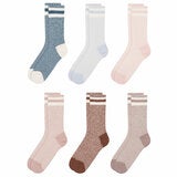 Weatherproof Women's Boot Sock, 6 Pack in Blue, Pink & Brown
