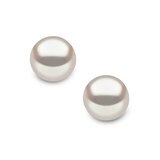 6.5-7mm Cultured Freshwater White Pearl Stud Earrings, 18ct White Gold