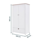 Tutti Bambini Verona Wardrobe, White & Oak