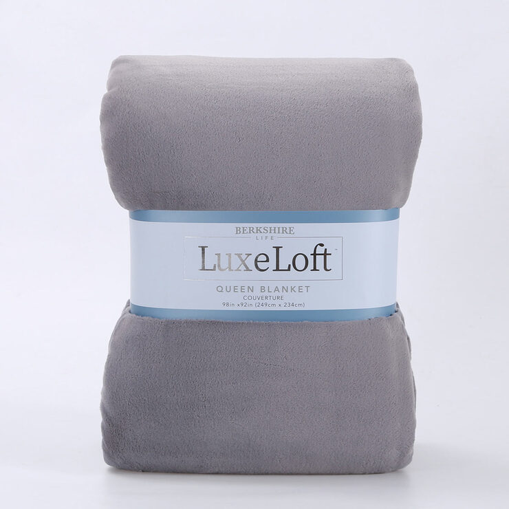Berkshire Life Luxe Loft Blanket, in Alloy Grey, 249 x 234 cm Costco UK